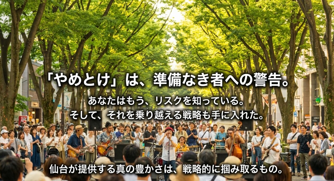 「やめとけ」は準備なき者への警告であり、戦略を持てば真の豊かさを掴めるという結論のメッセージ