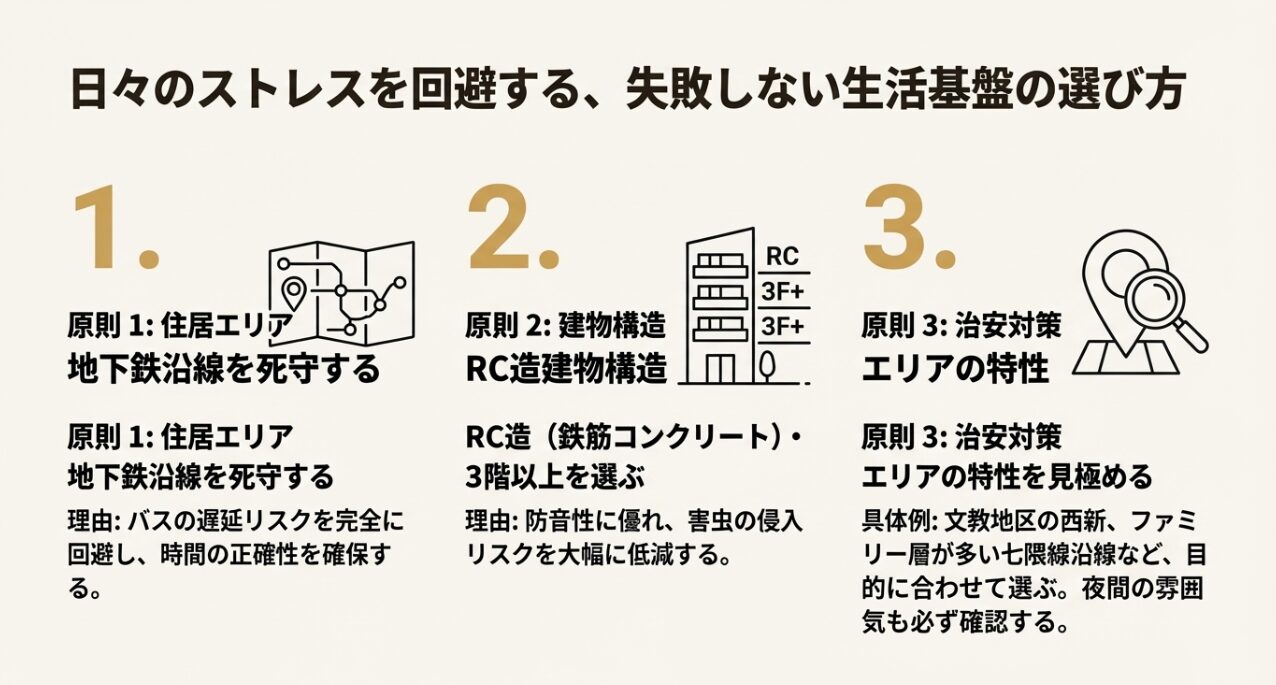 失敗しない福岡の物件選び3つの原則：地下鉄沿線・RC造・3階以上を選ぶ理由