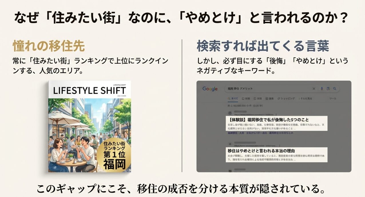 住みたい街ランキング1位の福岡と検索される「移住 やめとけ」という後悔の声のギャップ