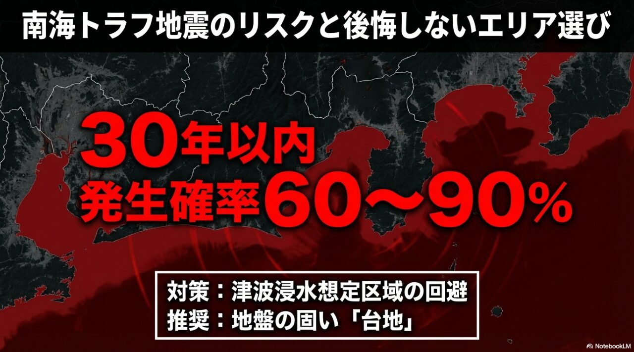 南海トラフ地震の発生確率60~90%と後悔しないための地盤の固いエリア選び