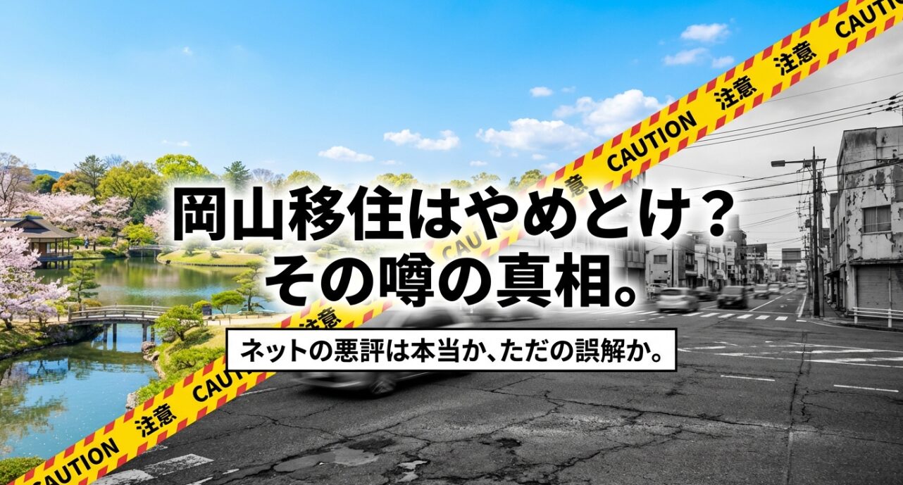「岡山移住はやめとけ」という検索キーワードに対する注意喚起と、ネットの悪評は本当か検証する
