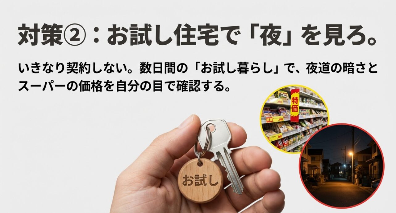 移住前のお試し暮らしで、夜道の暗さやスーパーの物価を確認することの重要性