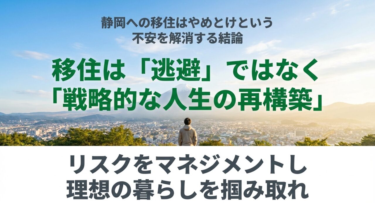 静岡への移住は逃避ではなくリスクをマネジメントする戦略的な人生の再構築