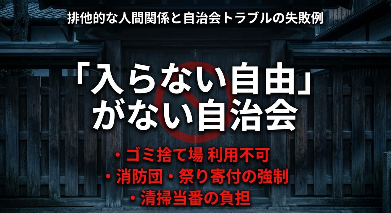 「入らない自由」がない自治会の現実とゴミ捨て場利用不可などのトラブル事例