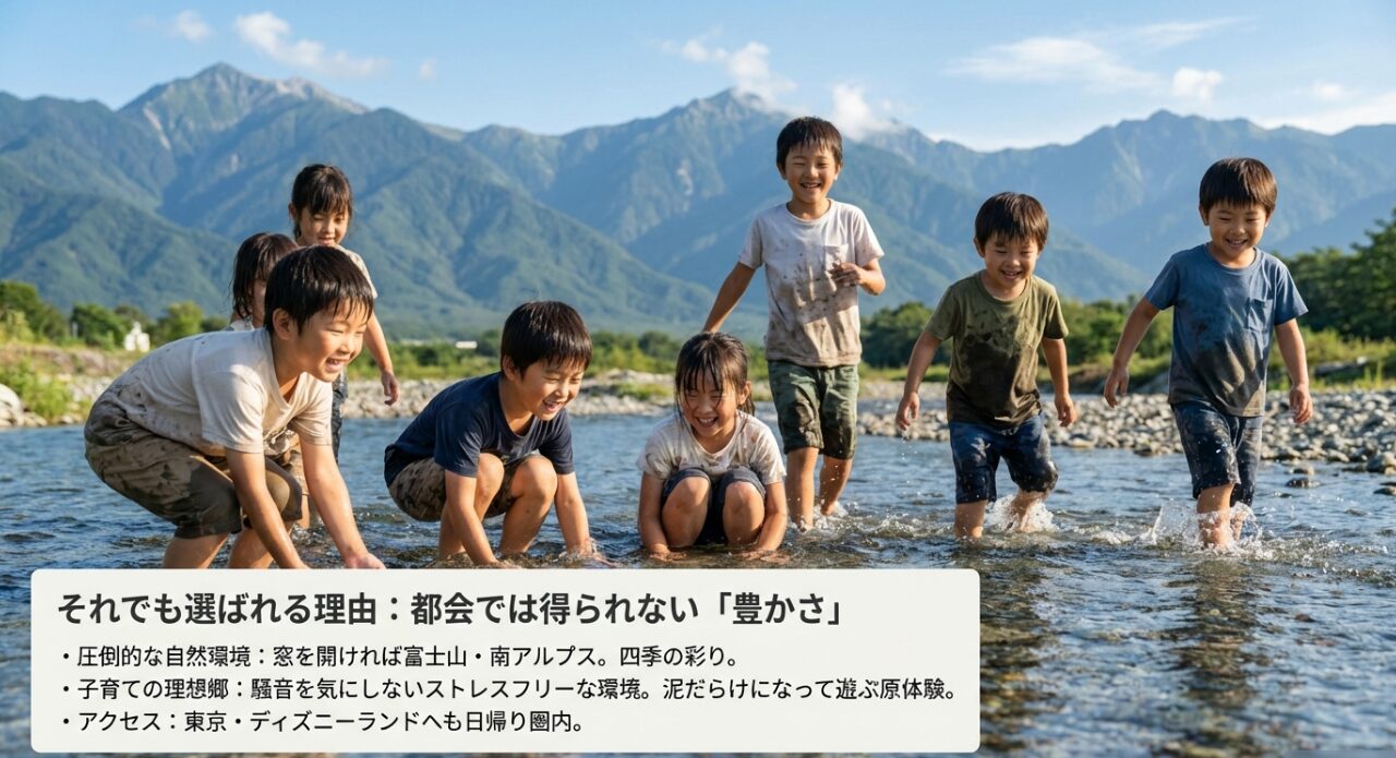 都会では得られない山梨県の圧倒的な自然環境とのびのびとした子育ての魅力