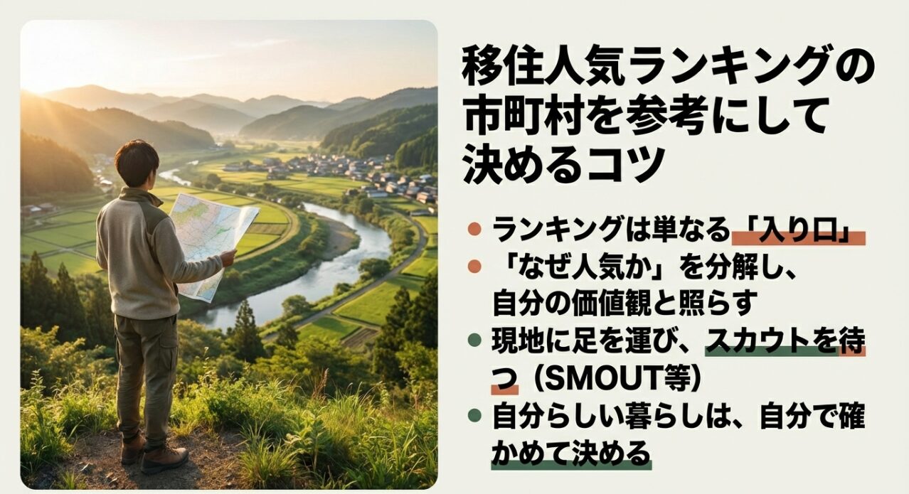 地図を見ながら自分らしい暮らしをイメージする移住検討者の後ろ姿