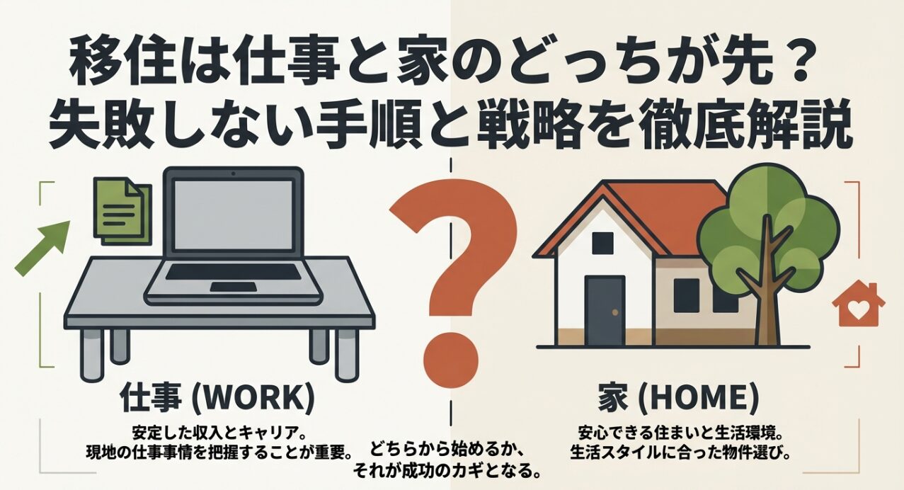 移住における仕事と家のどっちが先か徹底解説するタイトルスライド