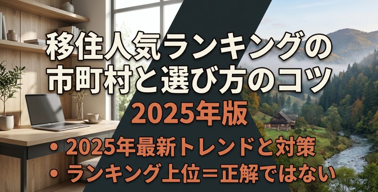 2025年版 移住人気ランキングの市町村と選び方のコツ