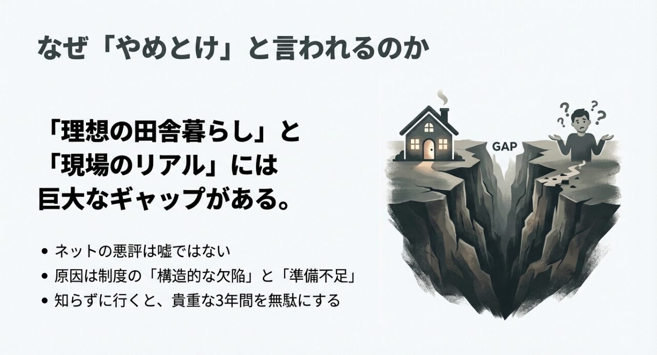 理想の田舎暮らしと現場のリアルの間にある巨大なギャップに悩む移住者