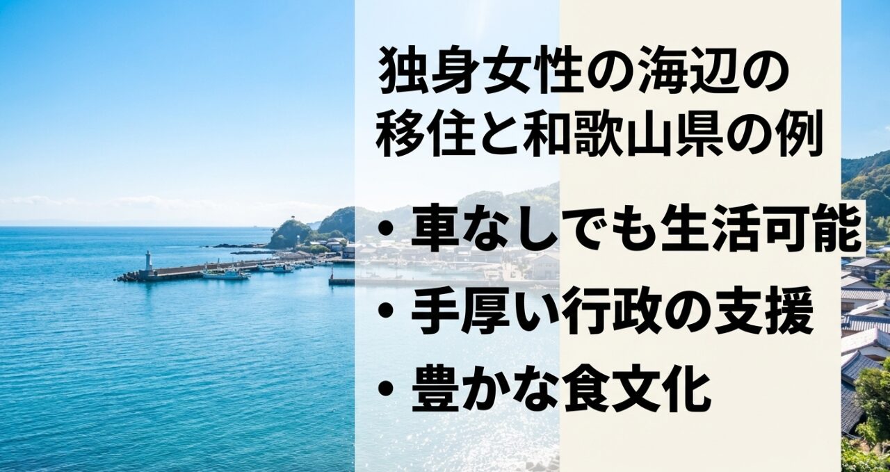 車なしでも生活可能で手厚い行政の支援がある独身女性の海辺の移住と和歌山県の例